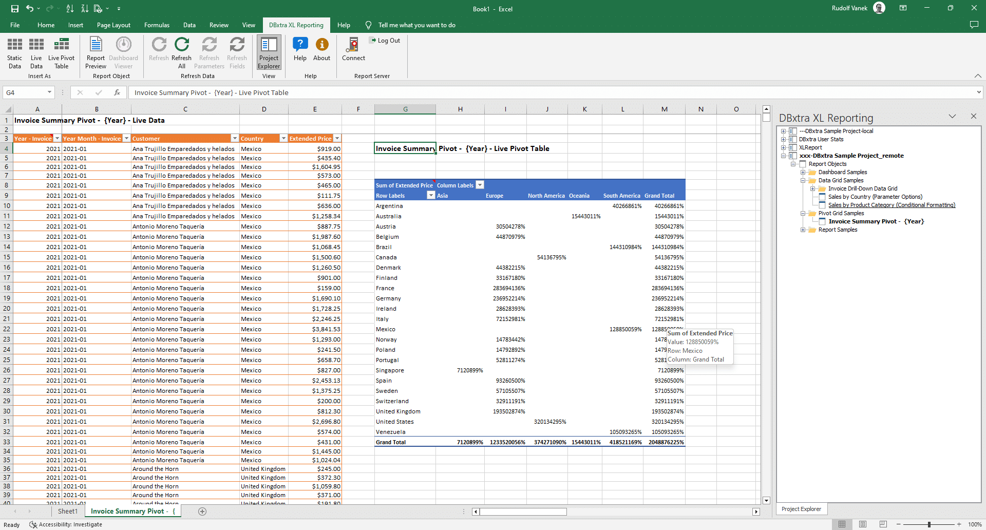 excel reporting service